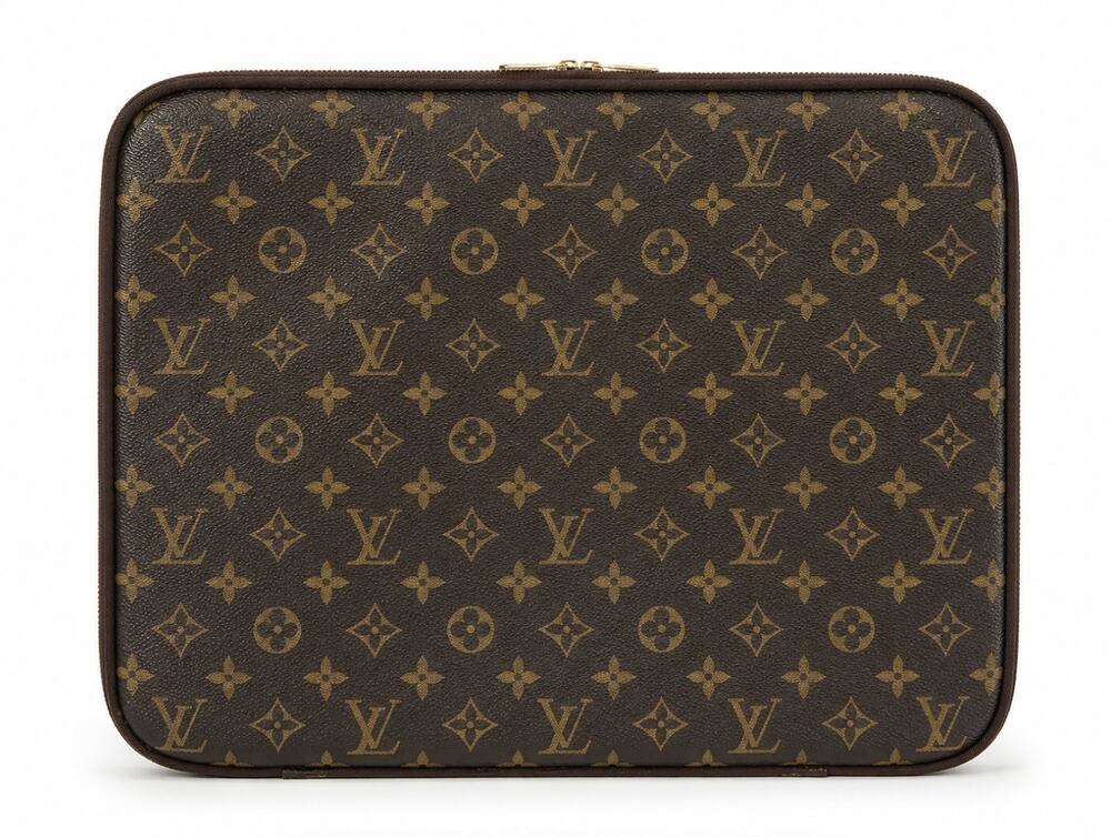 LOUIS VUITTON Monogram 15" Laptop Sleeve Brown Classic $1060